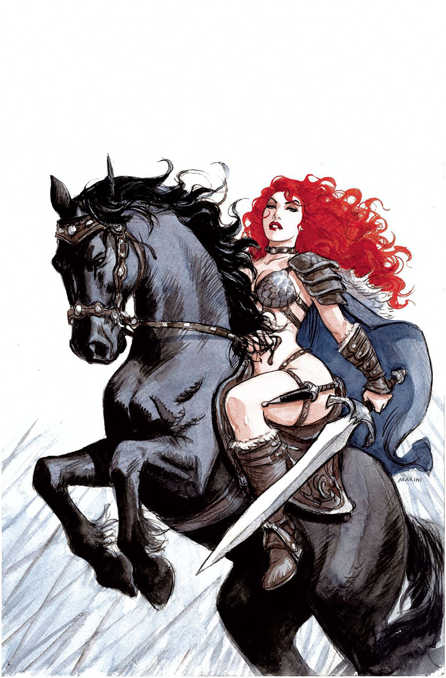 Savage Red Sonja #4 Cover H Incentive Enrico Marini Virgin Cover