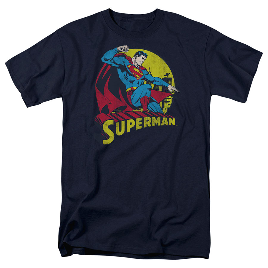 Superman Big Blue Navy Mens T-Shirt Large