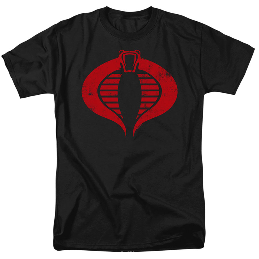 GI Joe Cobra Logo Black Mens T-Shirt Large