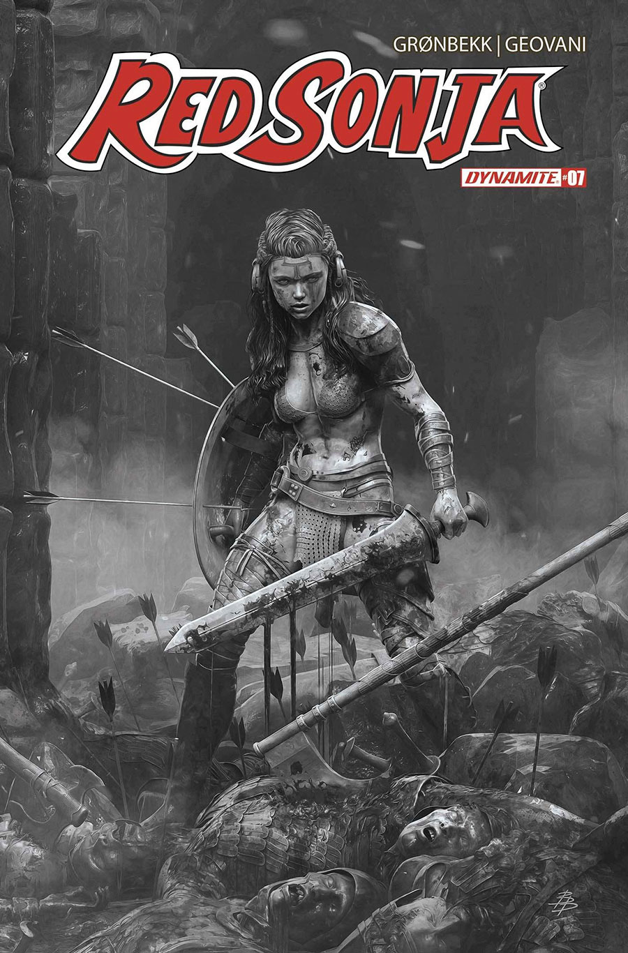 Red Sonja Vol 10 #7 Cover O Incentive Bjorn Barends Black & White Cover