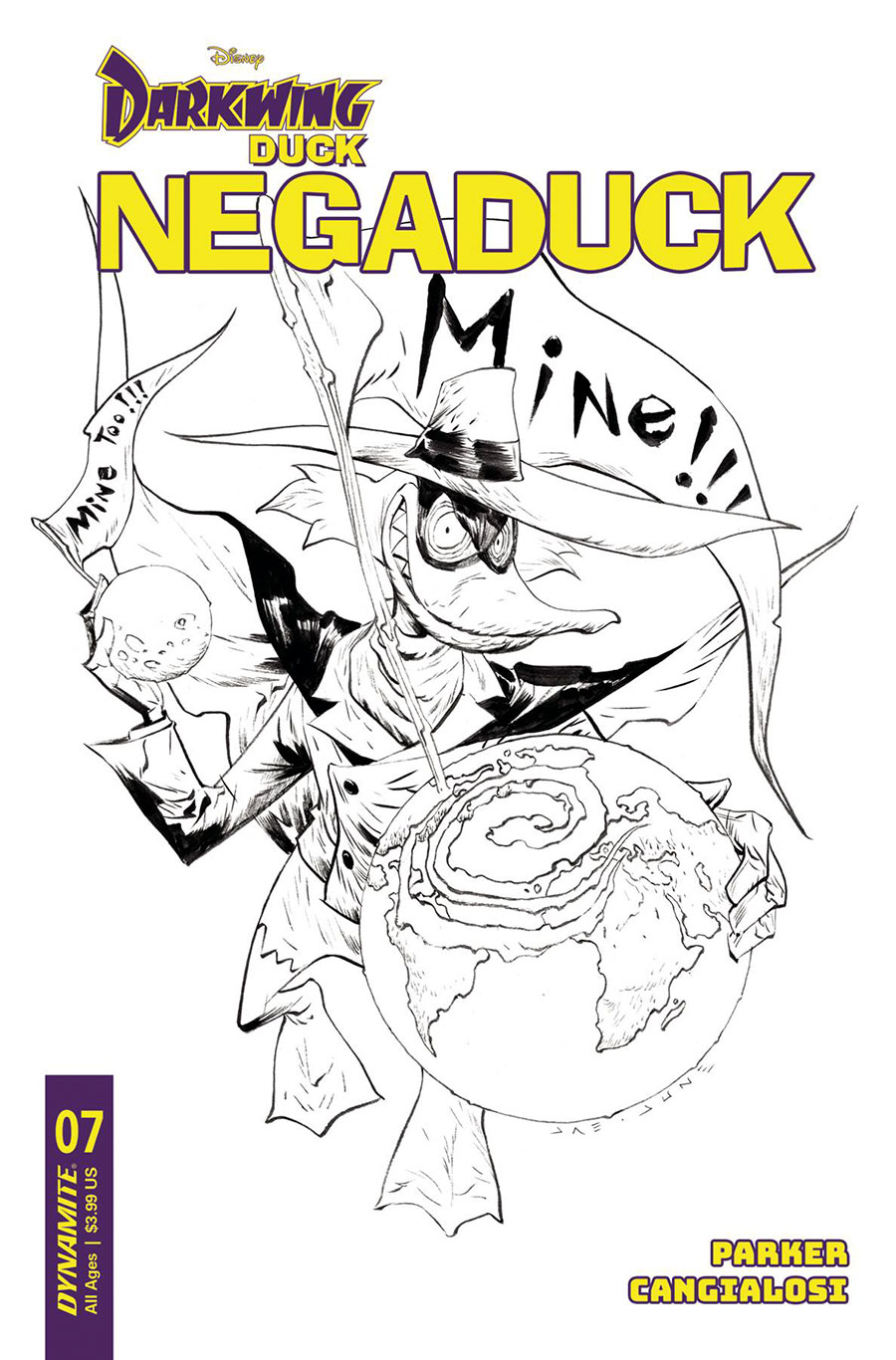 Darkwing Duck Negaduck #7 Cover F Incentive Jae Lee Line Art Cover