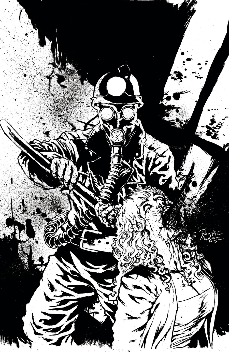 Valentine Bluffs Massacre #2 Cover E Limited Edition Roy Allen Martinez Black & White Virgin Cover