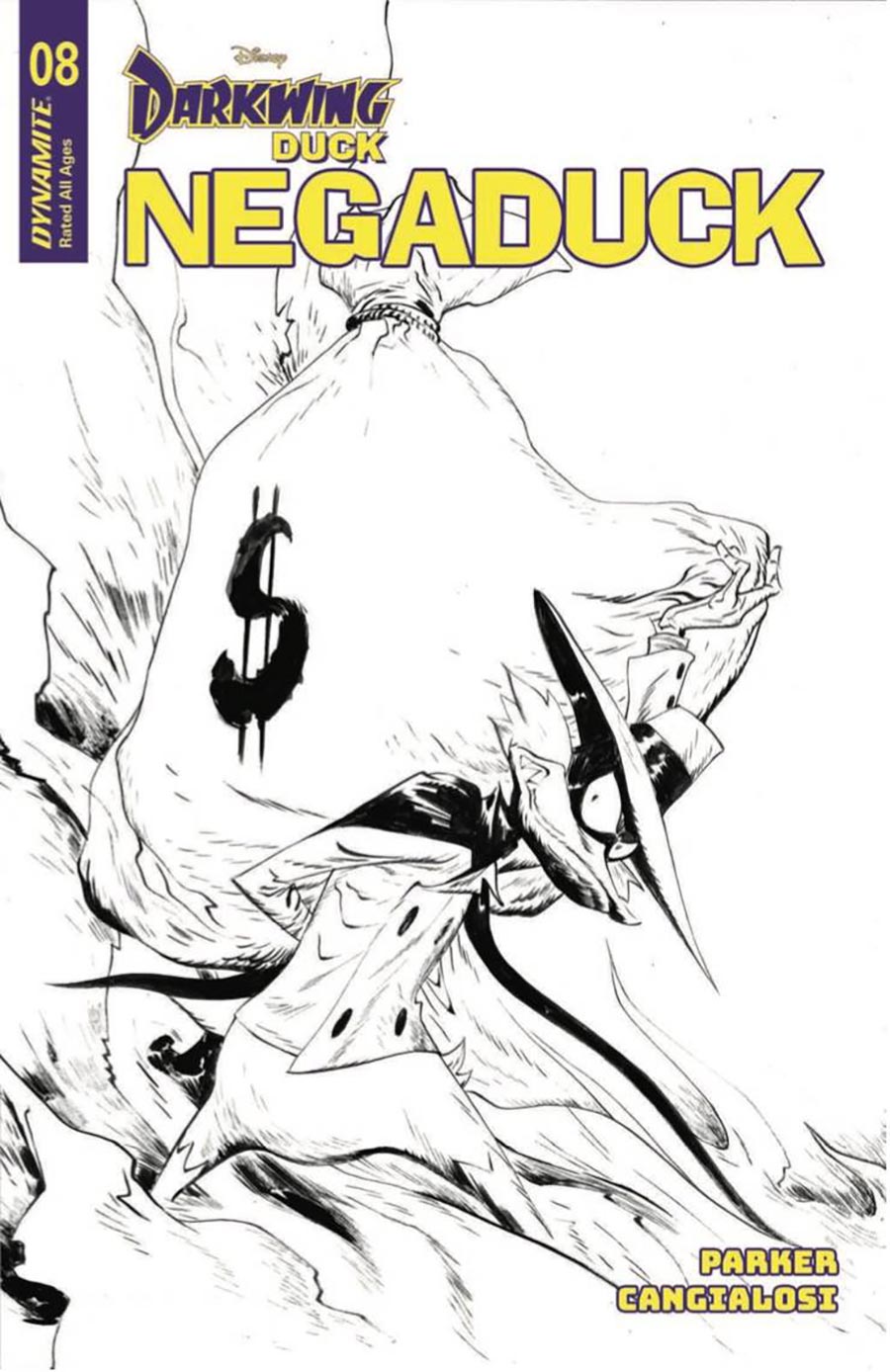 Darkwing Duck Negaduck #8 Cover F Incentive Jae Lee Line Art Cover