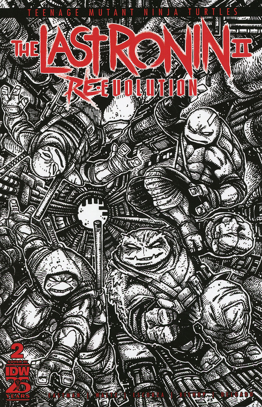 Teenage Mutant Ninja Turtles The Last Ronin II Re-Evolution #2 Cover G Incentive Kevin Eastman Black & White Cover
