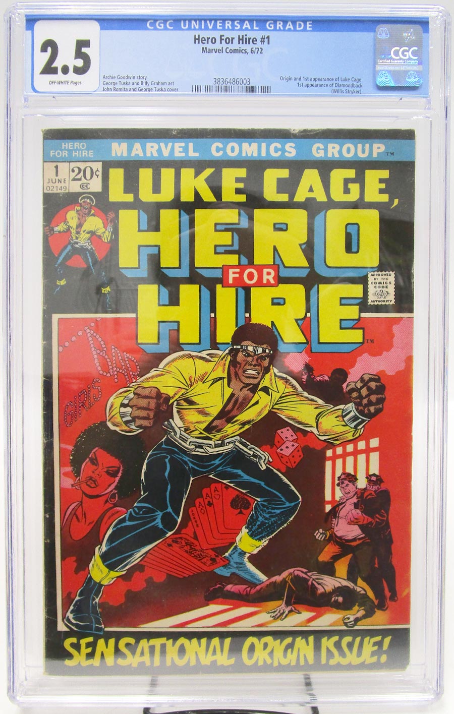 Hero For Hire #1 Cover C CGC 2.5 1st Ptg