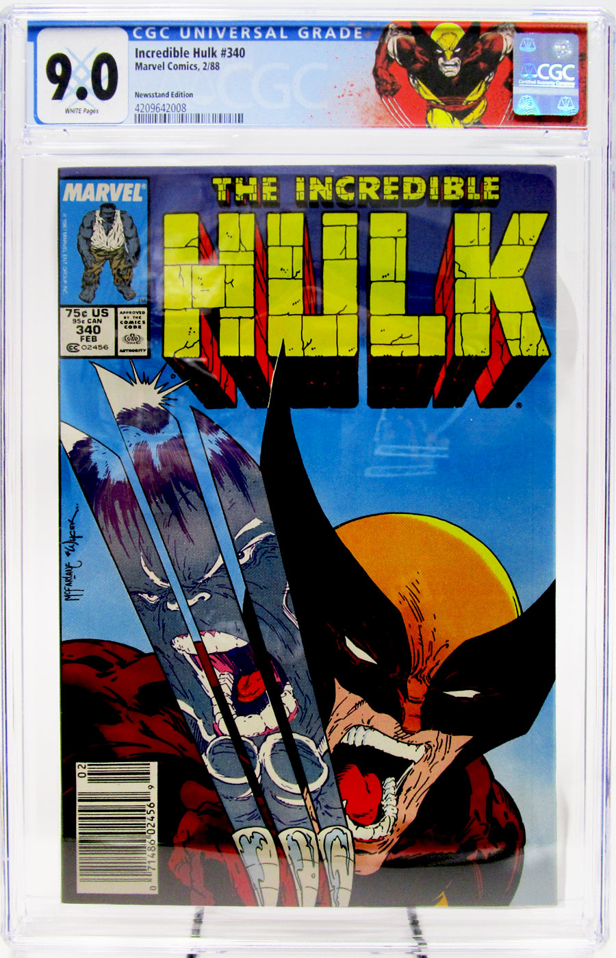 Incredible Hulk #340 Cover E Newsstand Edition CGC 9.0