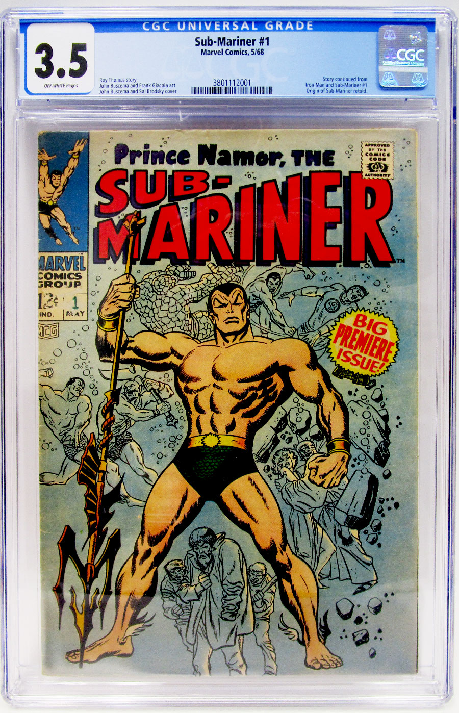 Sub-Mariner #1 Cover C CGC 3.5