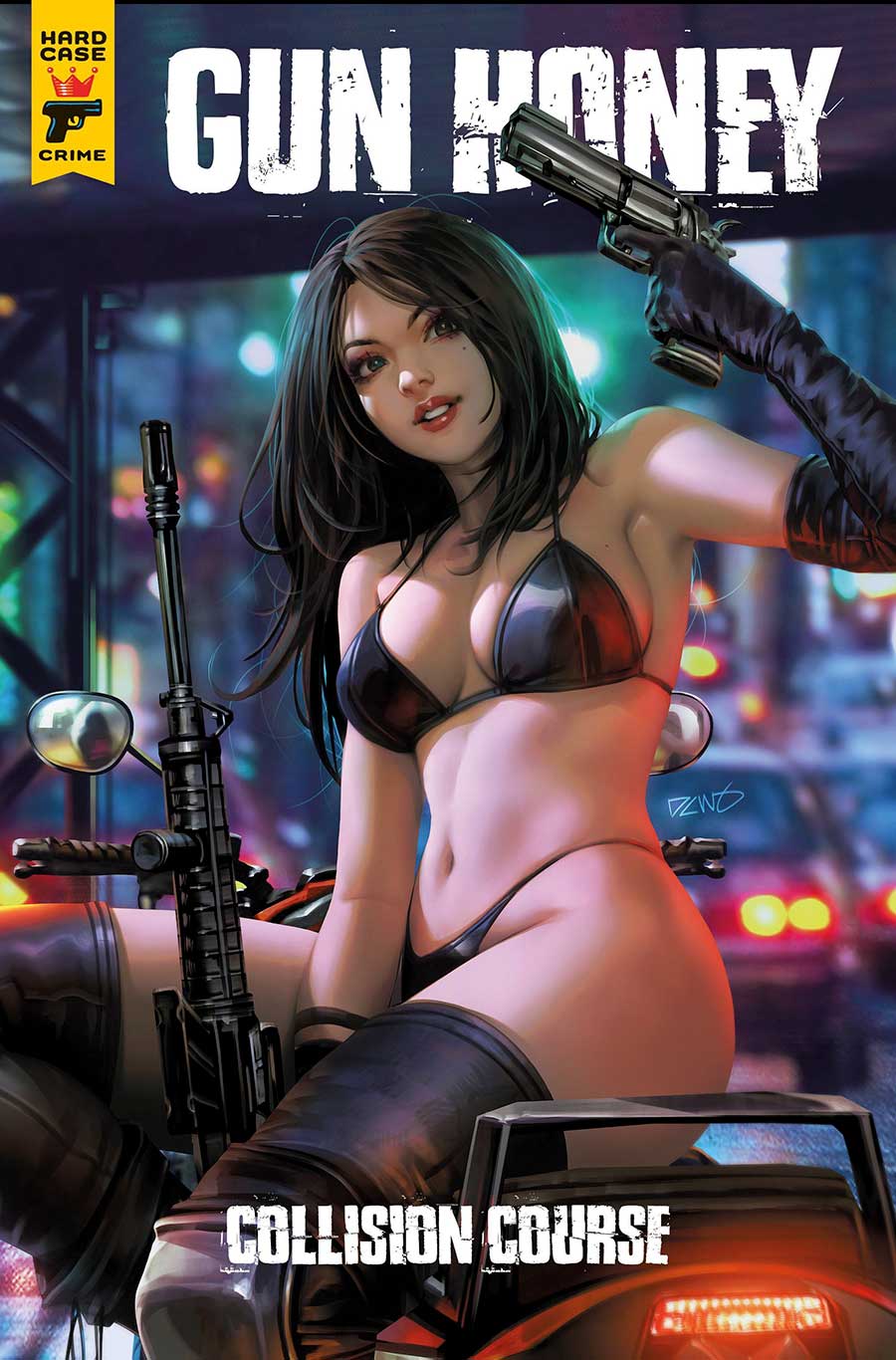 Hard Case Crime Gun Honey Collision Course #1 Cover I Variant Derrick Chew Foil Cover