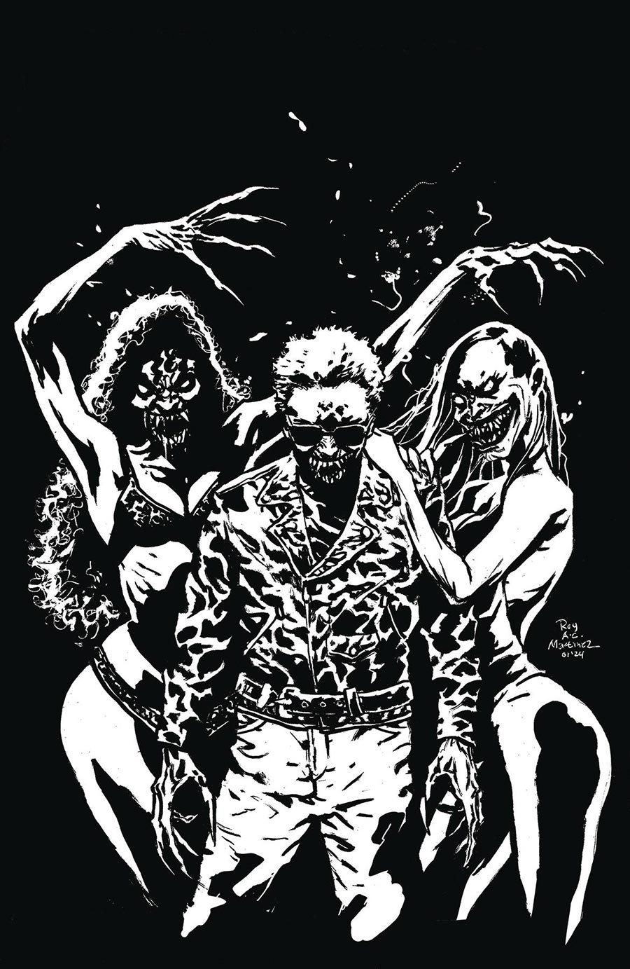 Tom Hollands Fright Night Evil Ed Rising #1 Cover D Limited Edition Roy Alan Martinez Black & White Virgin Cover