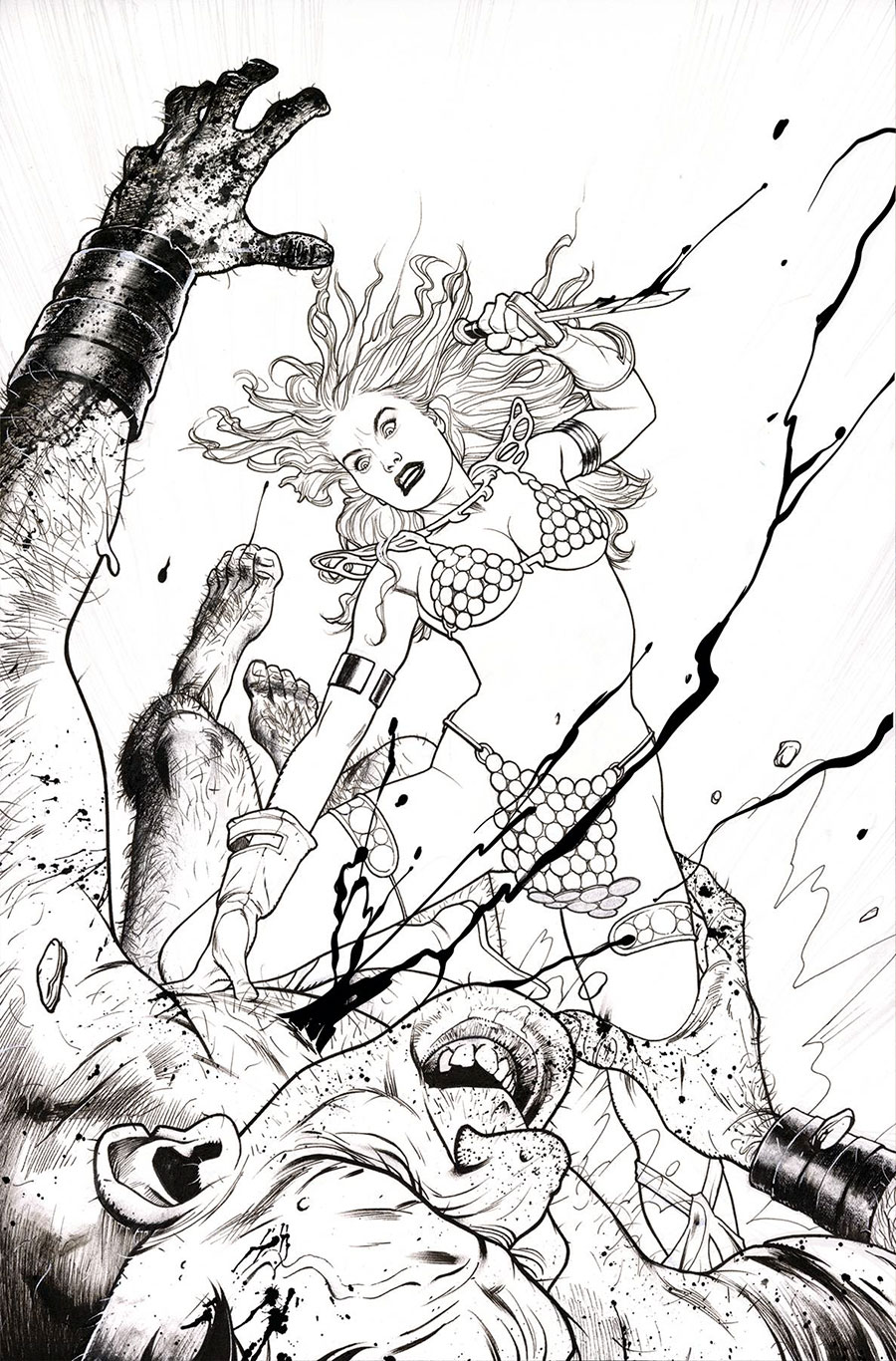 Red Sonja Empire Of The Damned #2 Cover P Incentive Joshua Middleton Line Art Virgin Cover