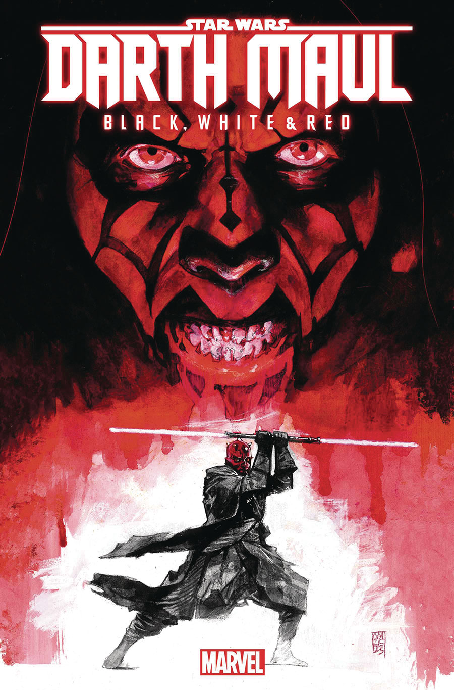 Star Wars Darth Maul Black White & Red #1 Cover I DF Signed By Benjamin Percy