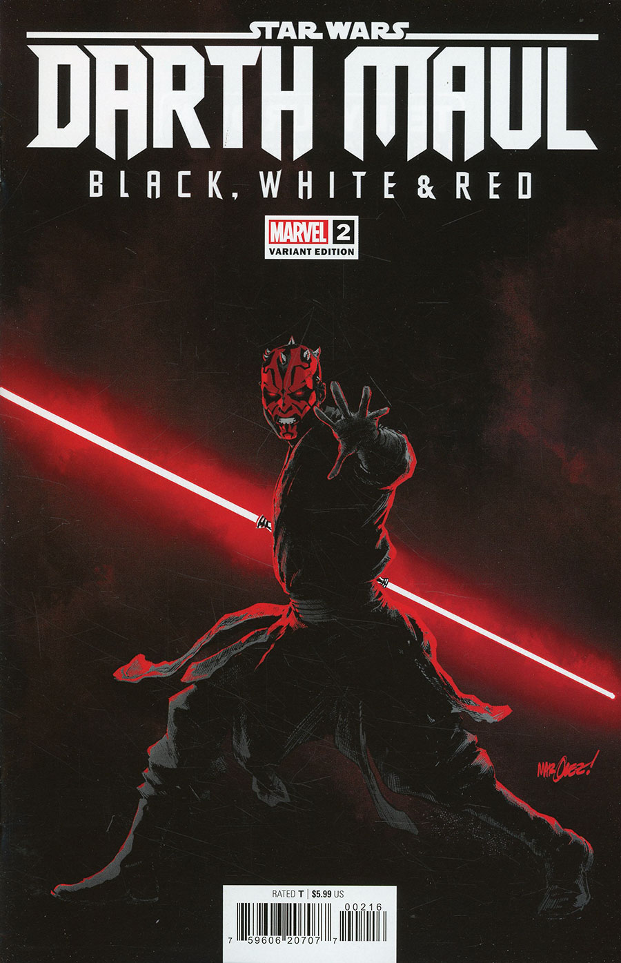 Star Wars Darth Maul Black White & Red #2 Cover D Incentive David Marquez Variant Cover