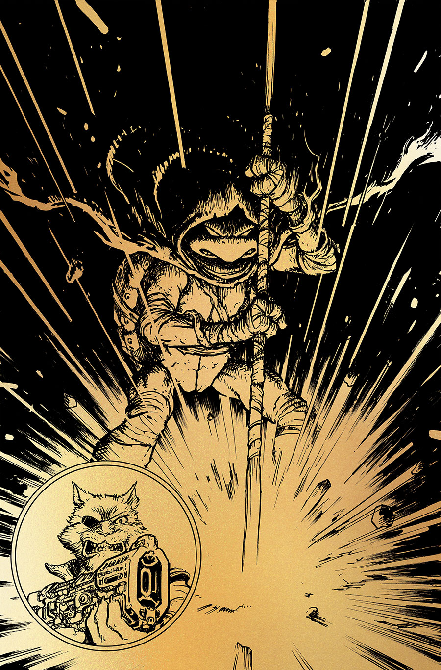 Teenage Mutant Ninja Turtles Alpha #1 (One Shot) Cover G Incentive Chris Burnham Gold Foil Cover