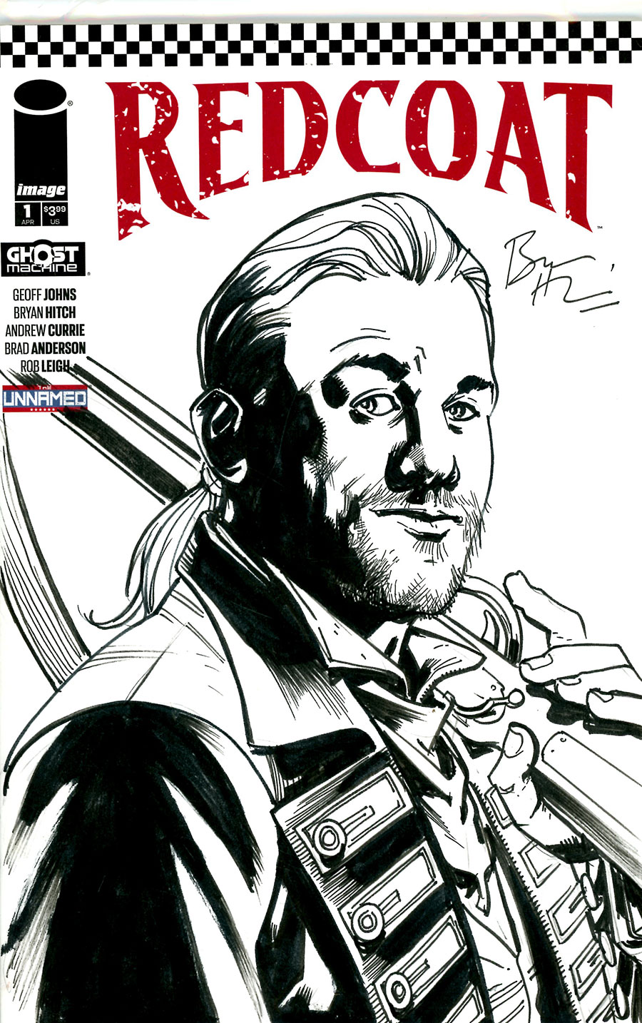 Redcoat #1 Cover F-A Incentive Bryan Hitch Hand-Drawn Sketch Variant Cover