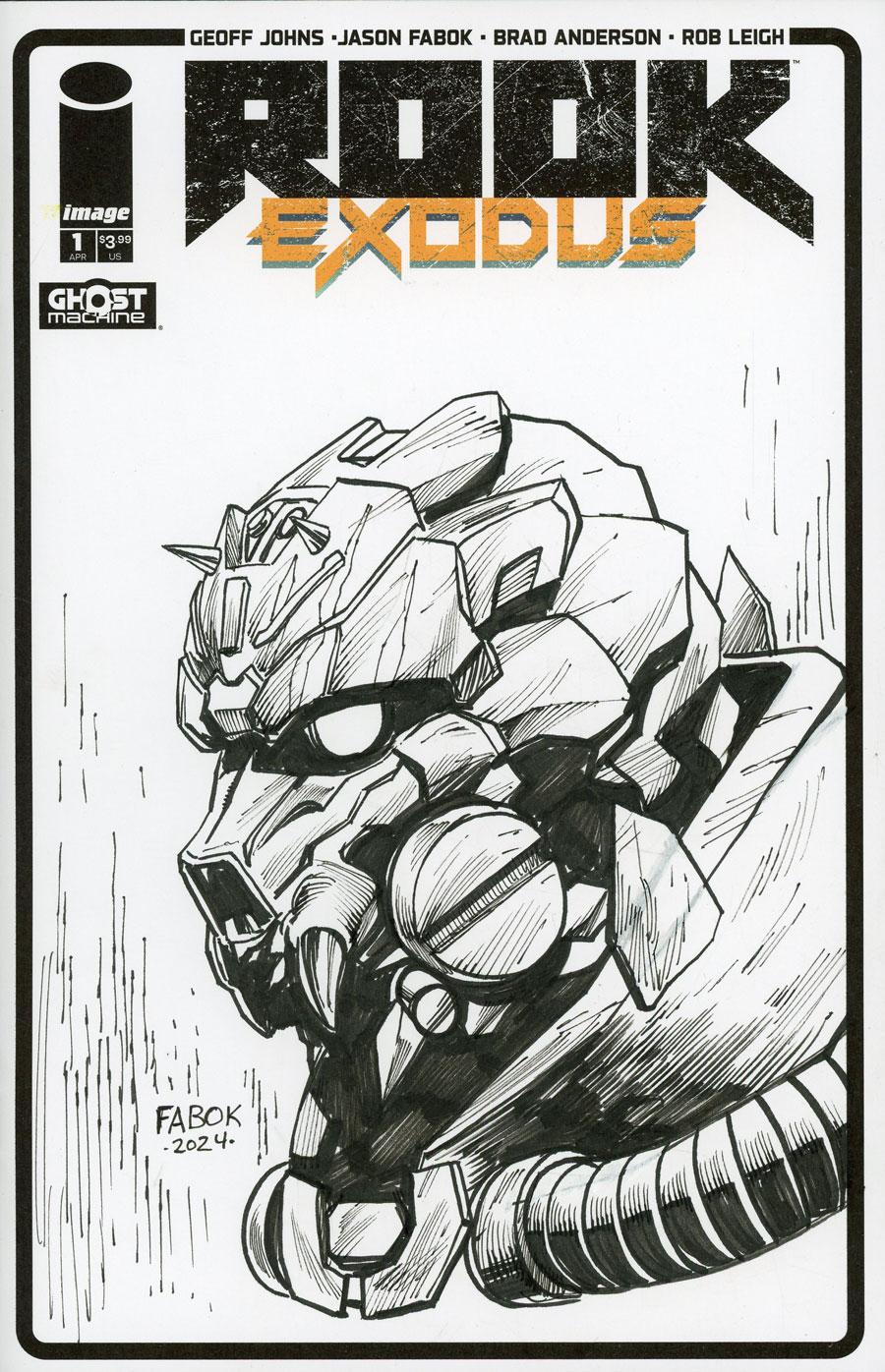 Rook Exodus #1 Cover G-A Incentive Jason Fabok Hand-Drawn Sketch Variant Cover