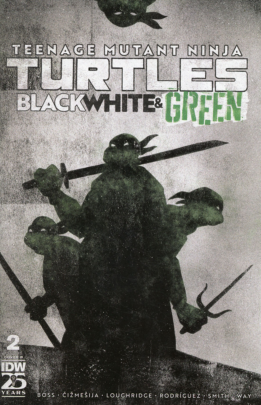 Teenage Mutant Ninja Turtles Black White & Green #2 Cover B Variant Jeffrey Love Cover