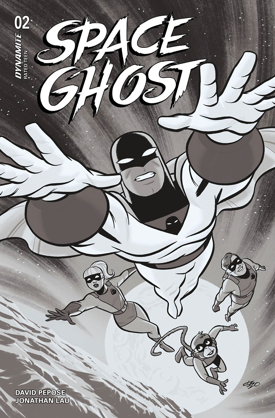 Space Ghost Vol 4 #2 Cover O Incentive Michael Cho Black & White Cover