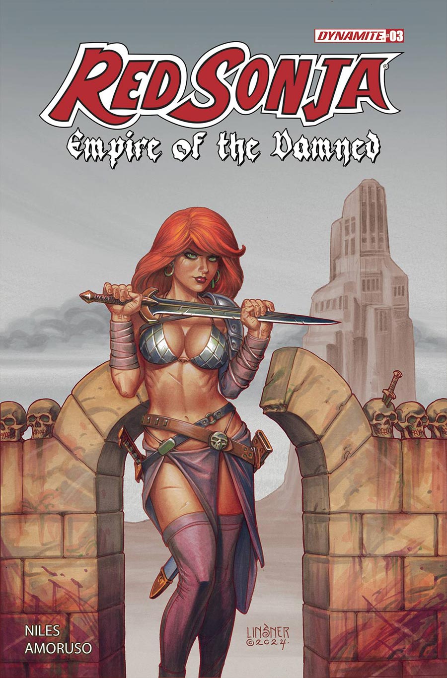 Red Sonja Empire Of The Damned #3 Cover G Incentive Joseph Michael Linsner Foil Cover