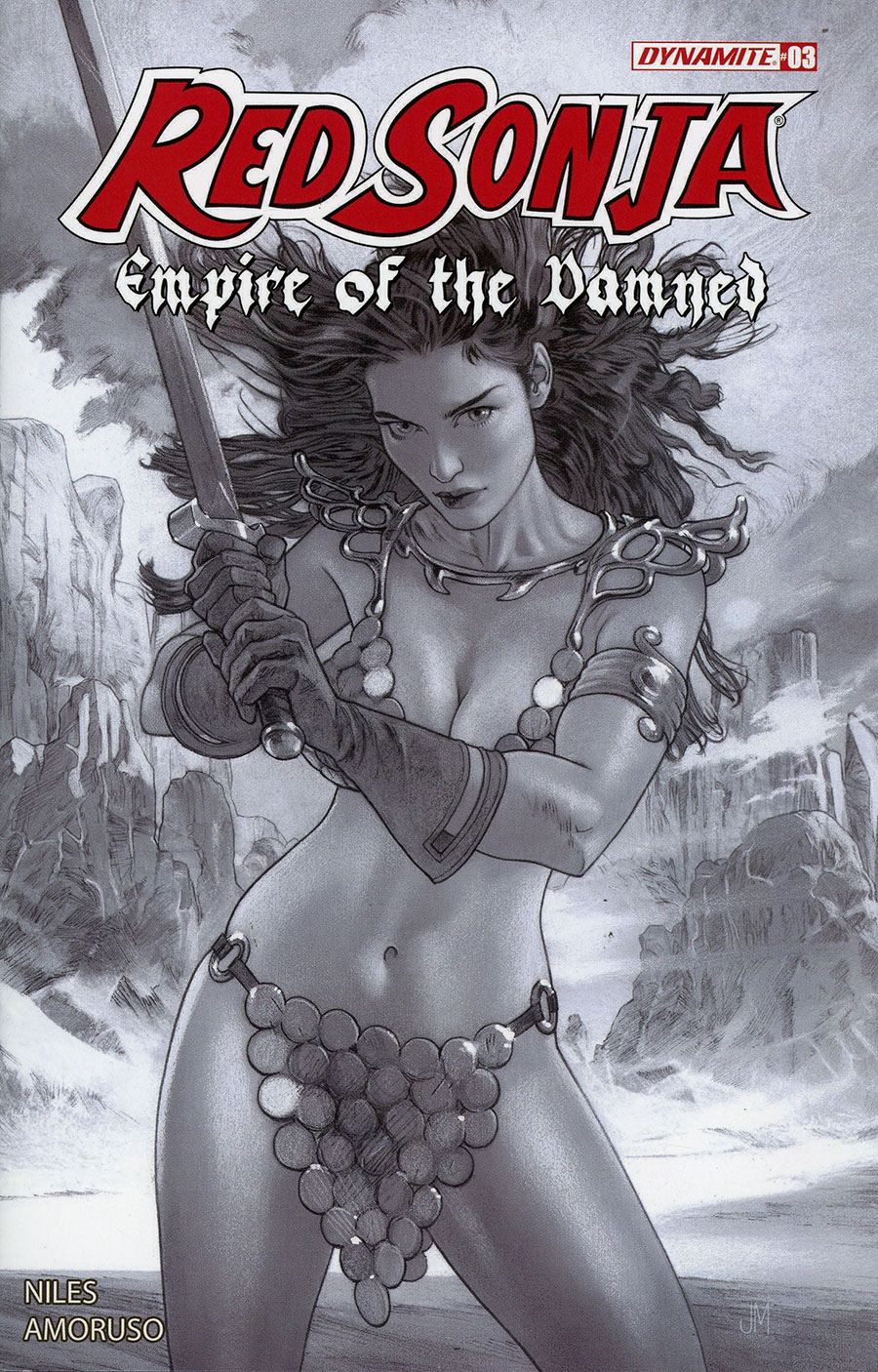 Red Sonja Empire Of The Damned #3 Cover M Incentive Joshua Middleton Line Art Cover