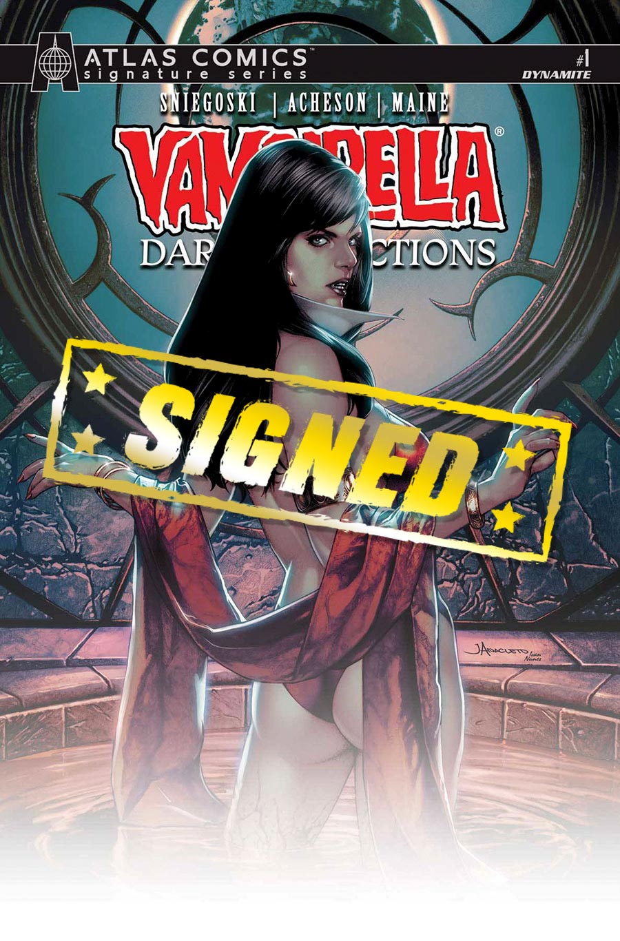 Vampirella Dark Reflections #1 Cover K Atlas Signature Series Jay Anacleto Cover Signed By Tom Sniegoski & Jeannine Acheson