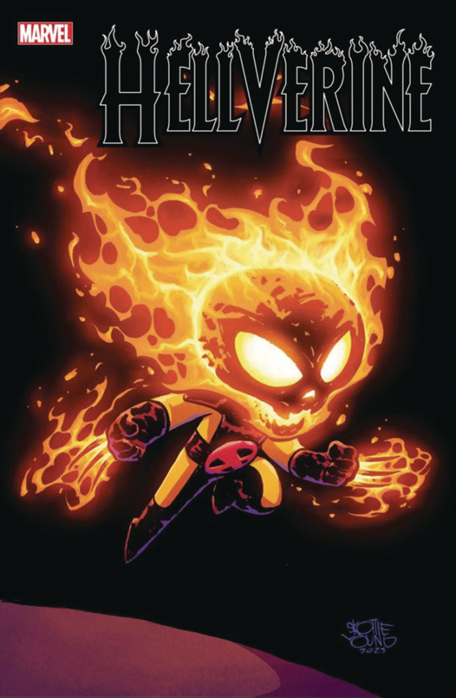 Hellverine #1 Cover K DF Skottie Young Variant Cover Signed By Benjamin Percy