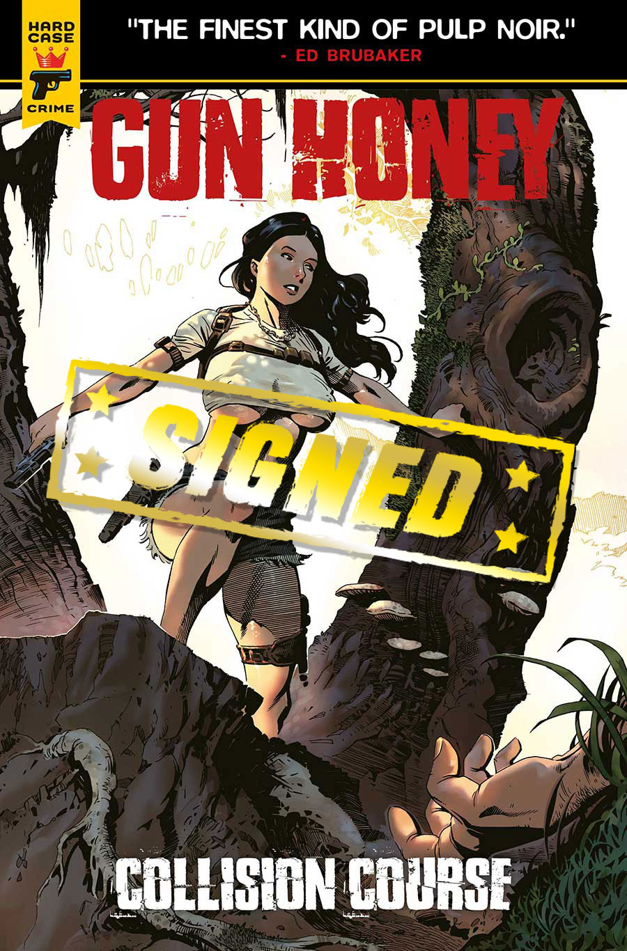 Hard Case Crime Gun Honey Collision Course #1 Cover T Variant Ang Hor Kheng Cover Signed By Charles Ardai