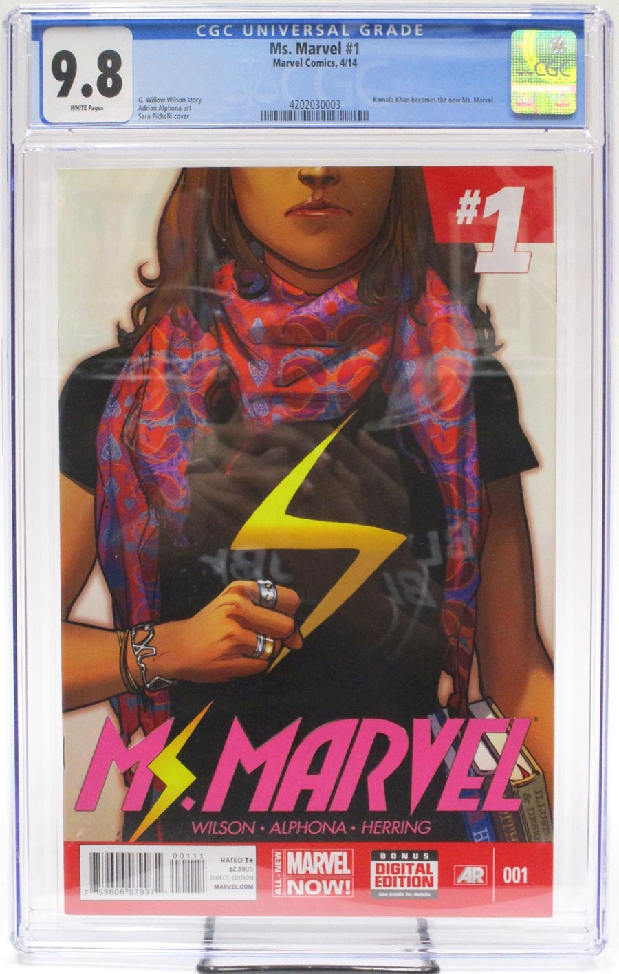 Ms Marvel Vol 3 #1 Cover K 1st Ptg Regular Sara Pichelli Cover CGC 9.8