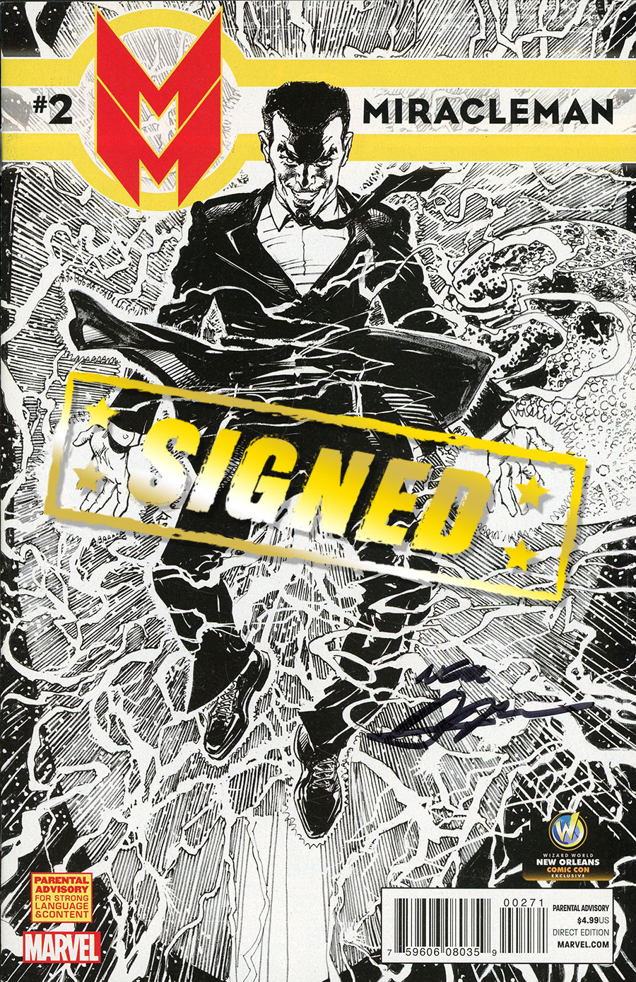 Miracleman (Marvel) #2 Cover G Wizard World New Orleans Comic Con Exclusive Neal Adams Sketch Variant Cover Signed By Neal Adams