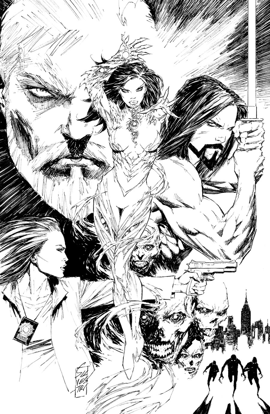 Witchblade Vol 3 #1 Cover H Incentive Marc Silvestri Black & White Virgin Cover