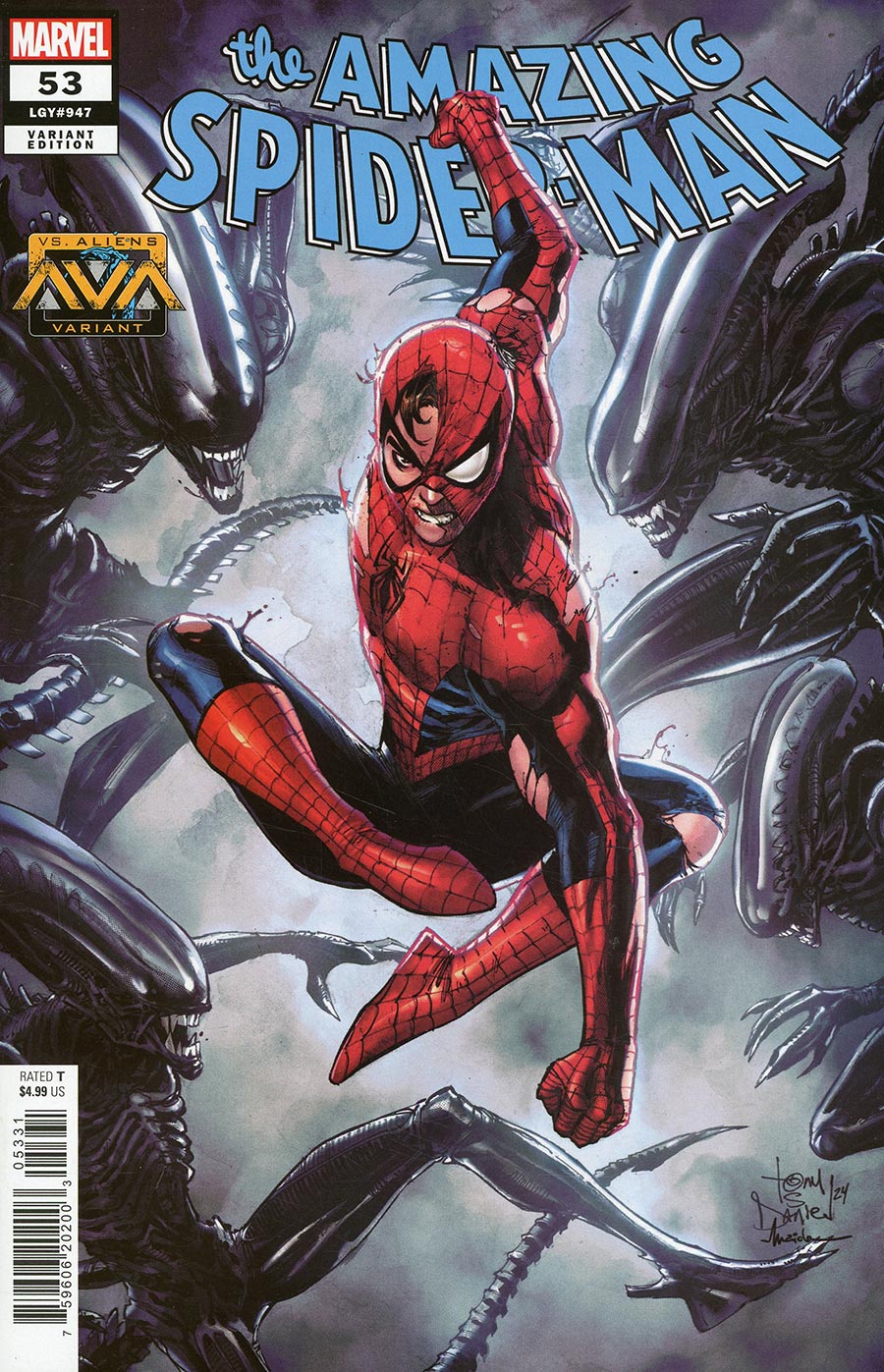 Amazing Spider-Man Vol 6 #53 Cover D Variant Tony Daniel Marvel vs Alien Cover