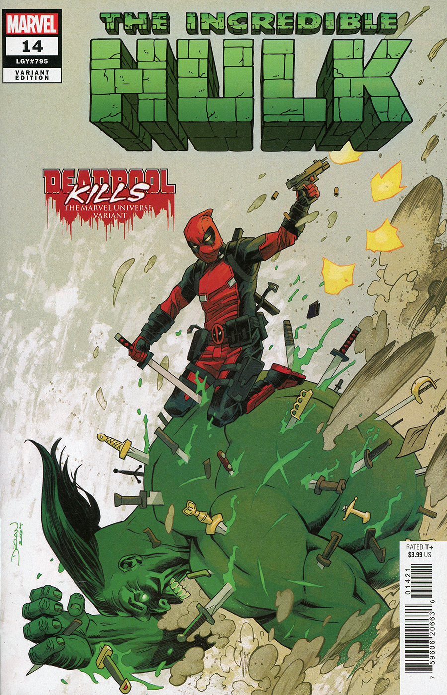 Incredible Hulk Vol 5 #14 Cover C Variant Declan Shalvey Deadpool Kills The Marvel Universe Cover (Deadpool Wolverine Weapon X-Traction Part 1)