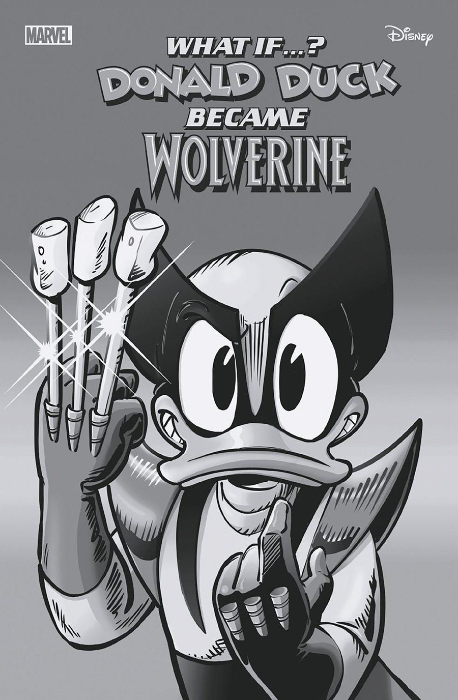 Marvel & Disney What If Donald Duck Became Wolverine #1 (One Shot) Cover G Incentive Giada Perissinotto Black & White Cover