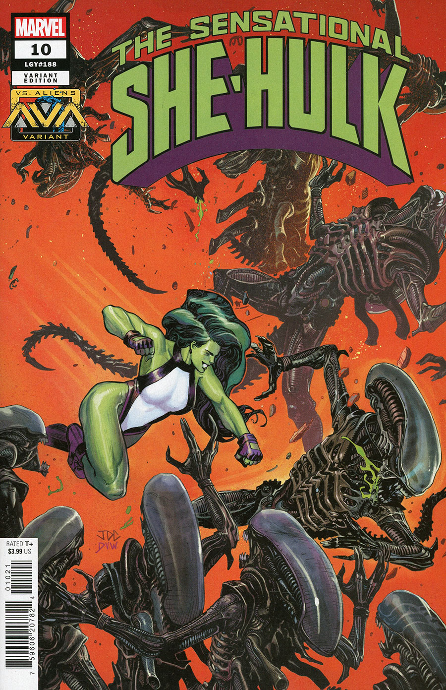 Sensational She-Hulk Vol 2 #10 Cover B Variant Joshua Cassara Marvel vs Alien Cover