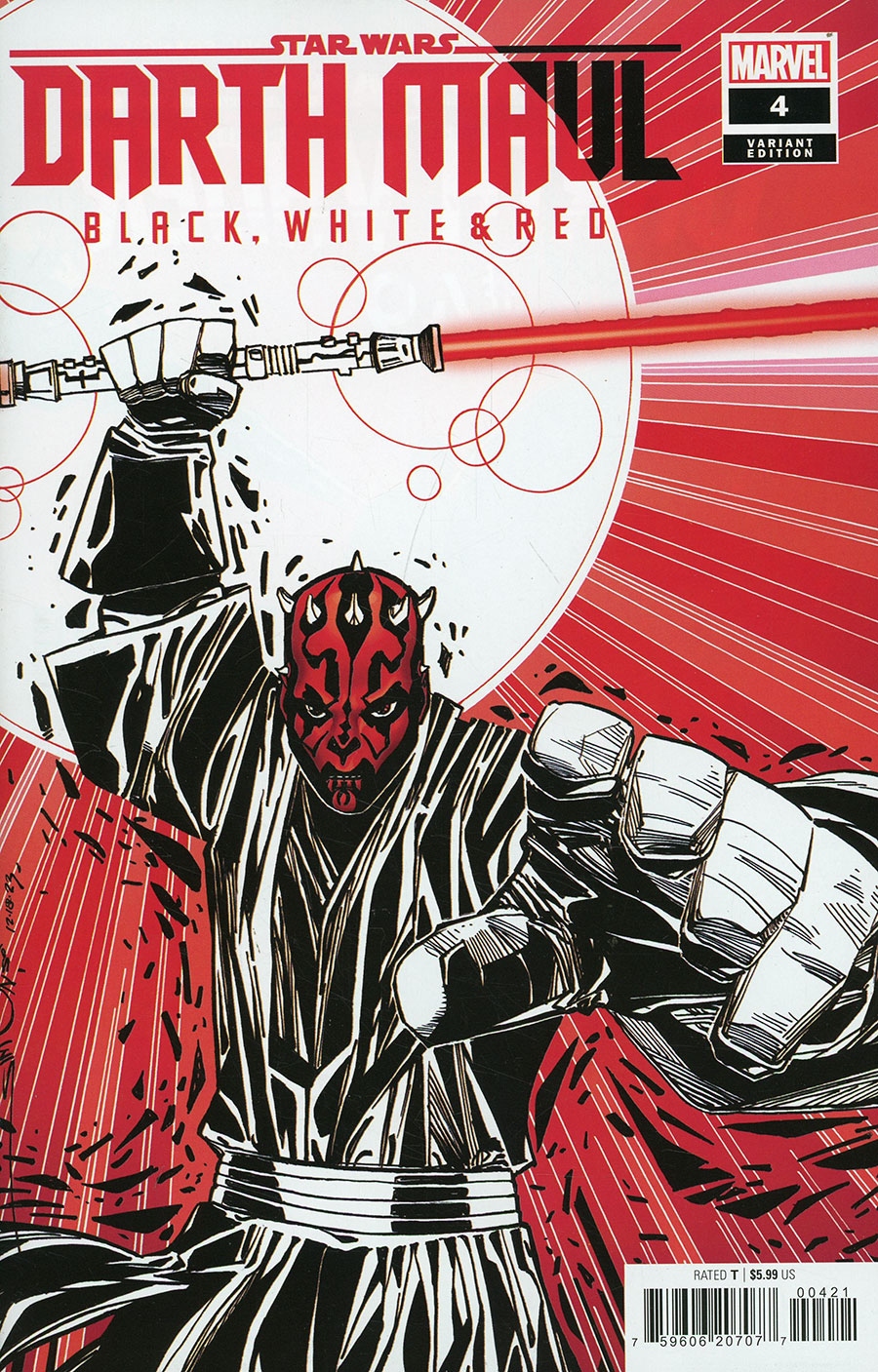 Star Wars Darth Maul Black White & Red #4 Cover B Variant Walter Simonson Cover