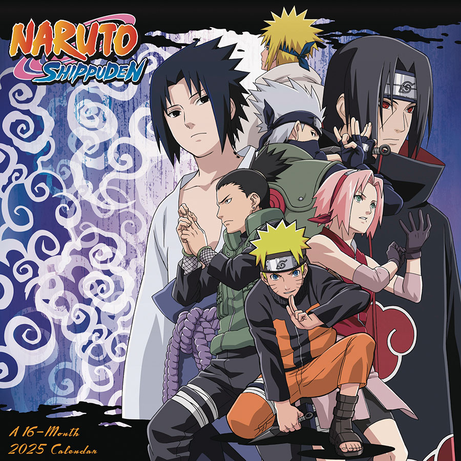 Naruto Shippuden 16-Month 2025 Wall Calendar