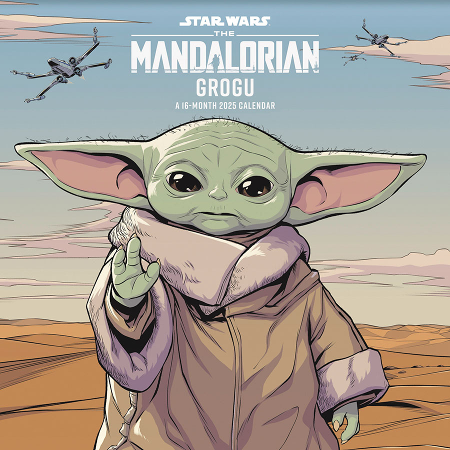 Star Wars The Mandalorian Grogu 16Month 2025 Wall Calendar