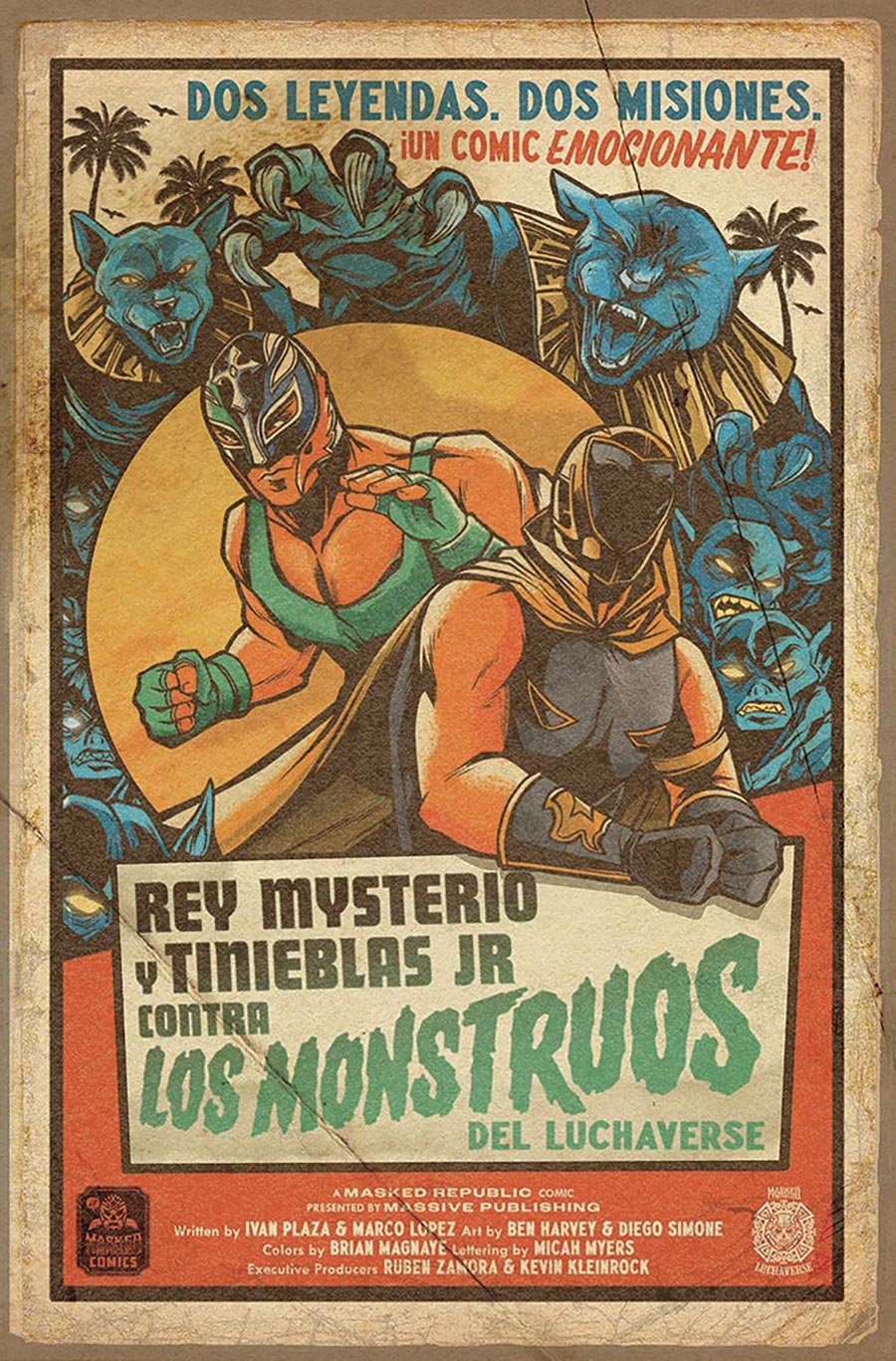 Luchaverse Catalyst #1 Rey Mysterio Tinieblas Jr Cover H Incentive El Terrorifico Dr Napalm Luchador Poster Homage Variant Cover