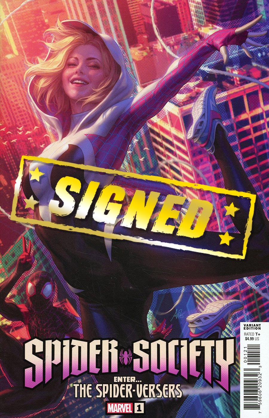 Spider-Society #1 Cover H Variant Stanley Artgerm Lau Spider-Gwen Cover Signed By Alex Segura