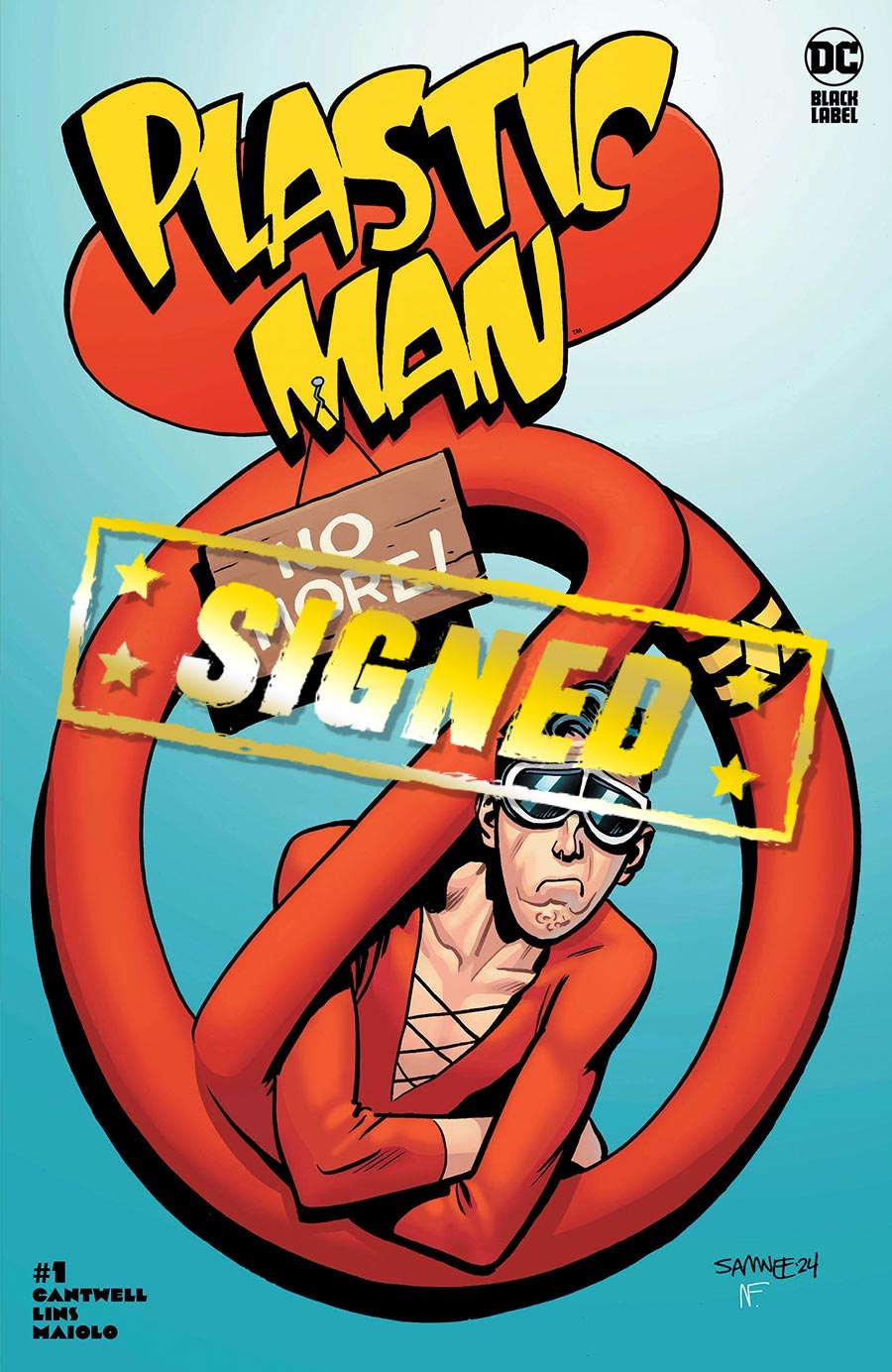 Plastic Man No More #1 Cover G Variant Chris Samnee Cover Signed By Christopher Cantwell