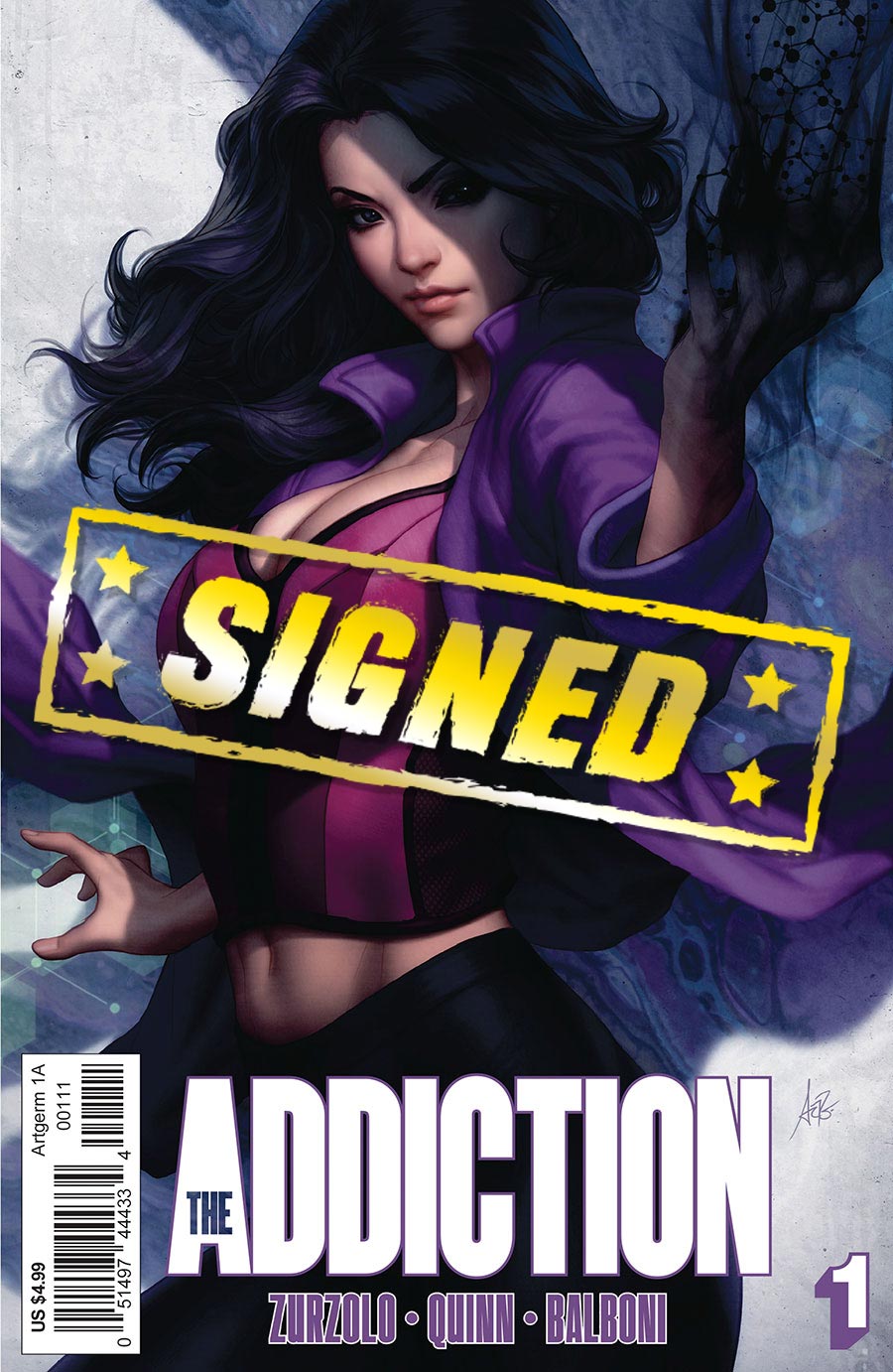 Addiction Death Of Your Life #1 Cover G Regular Stanley Artgerm Lau Cover Signed By Vincent Zurzolo & David Quinn