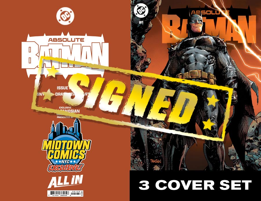 Absolute DC Batman Wonder Woman Superman #1  Midtown Exclusive Dan Panosian Connecting Three Cover Set Signed By Dan Panosian (DC All In)(Limit 1)