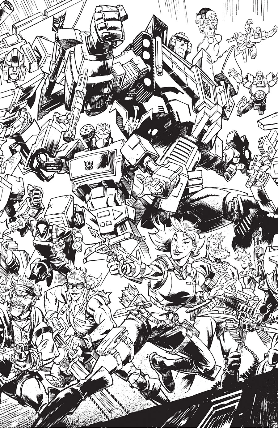 Scarlett (GI Joe) #1 Cover J Variant Jason Howard Energon Universe Anniversary Connecting Black & White Cover