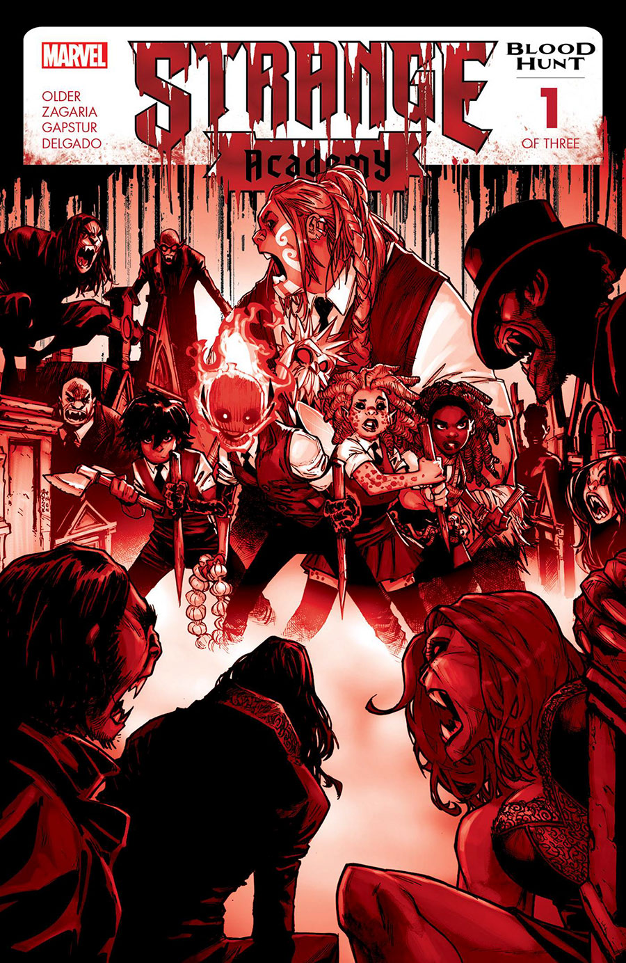 Strange Academy Blood Hunt #1 Cover D 2nd Ptg Humberto Ramos Blood Soaked Variant Cover