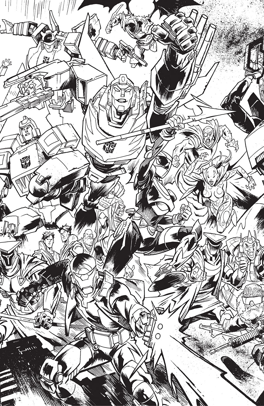 Void Rivals #10 Cover G Variant Jason Howard Energon Universe Anniversary Connecting Black & White Cover