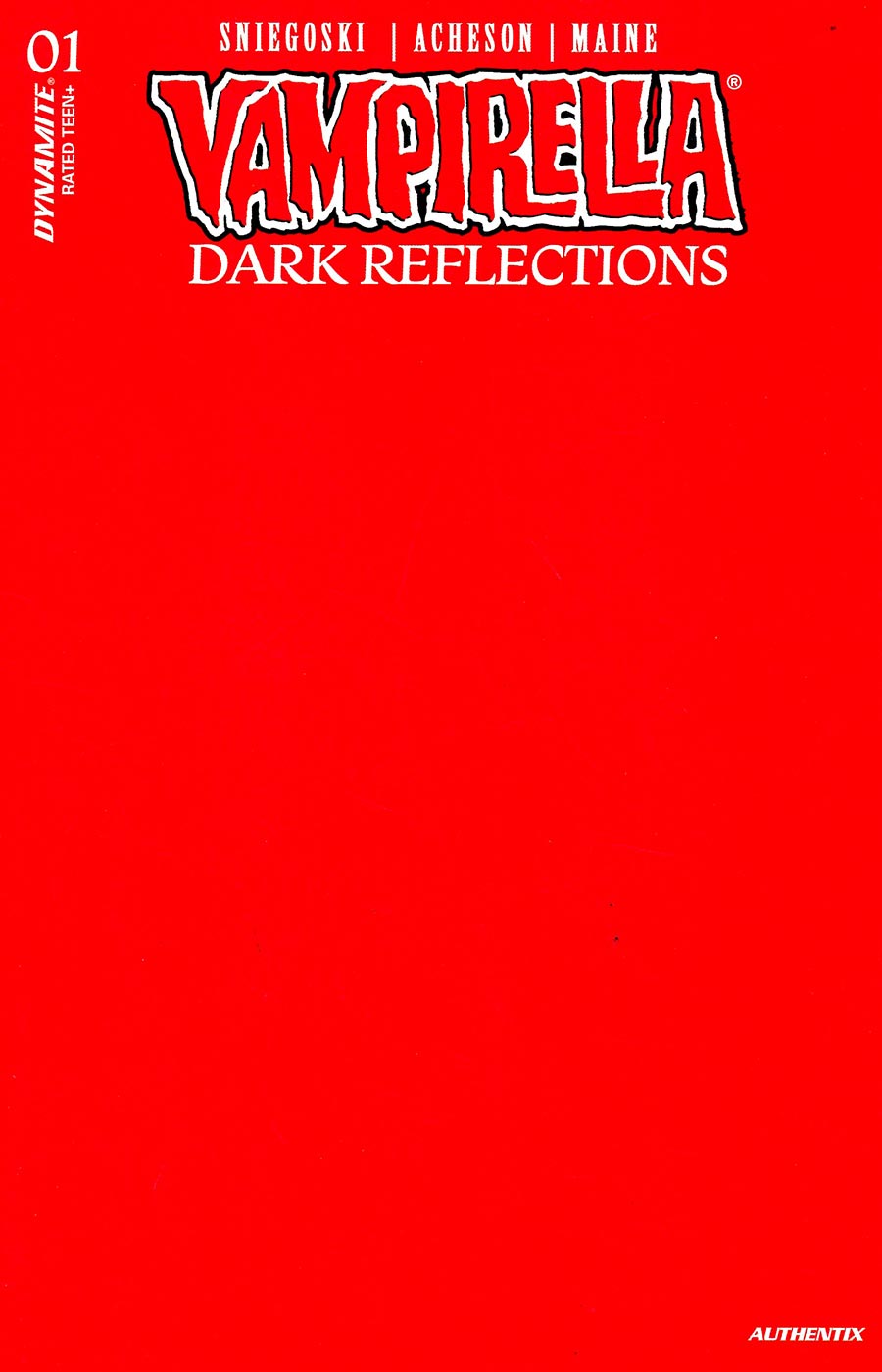 Vampirella Dark Reflections #1 Cover Y Variant Red Blank Cover