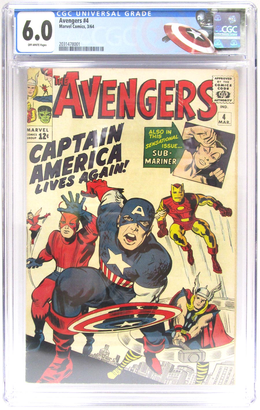 Avengers #4 Cover F 1st Ptg CGC 6.0