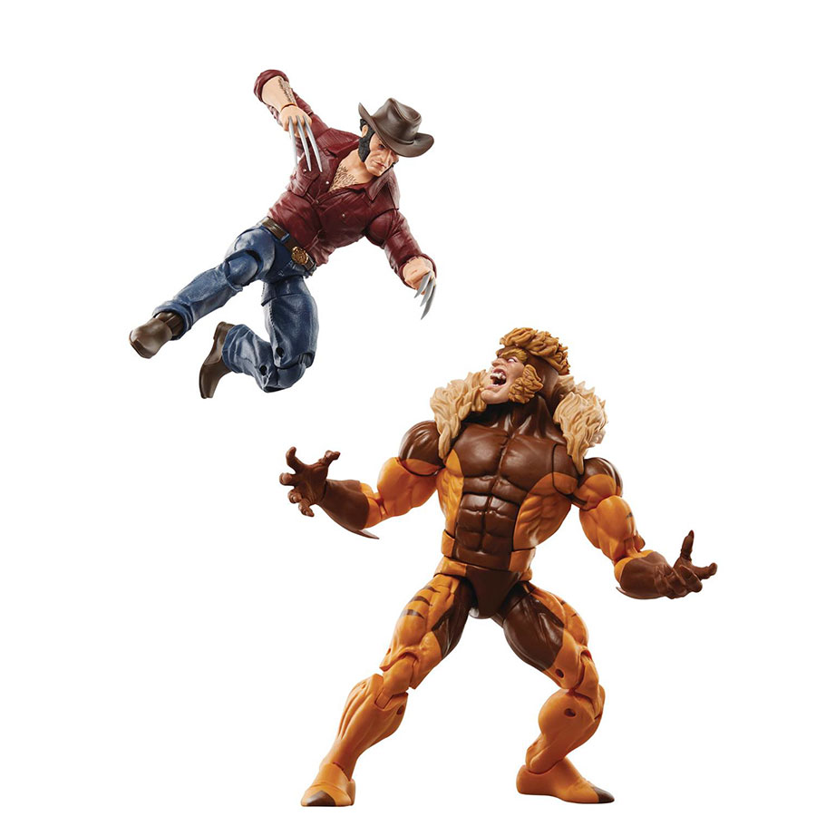 Marvel Legends Wolverine 50th Anniversary Wolverine vs Sabretooth 2-Pack 6-Inch Action Figure