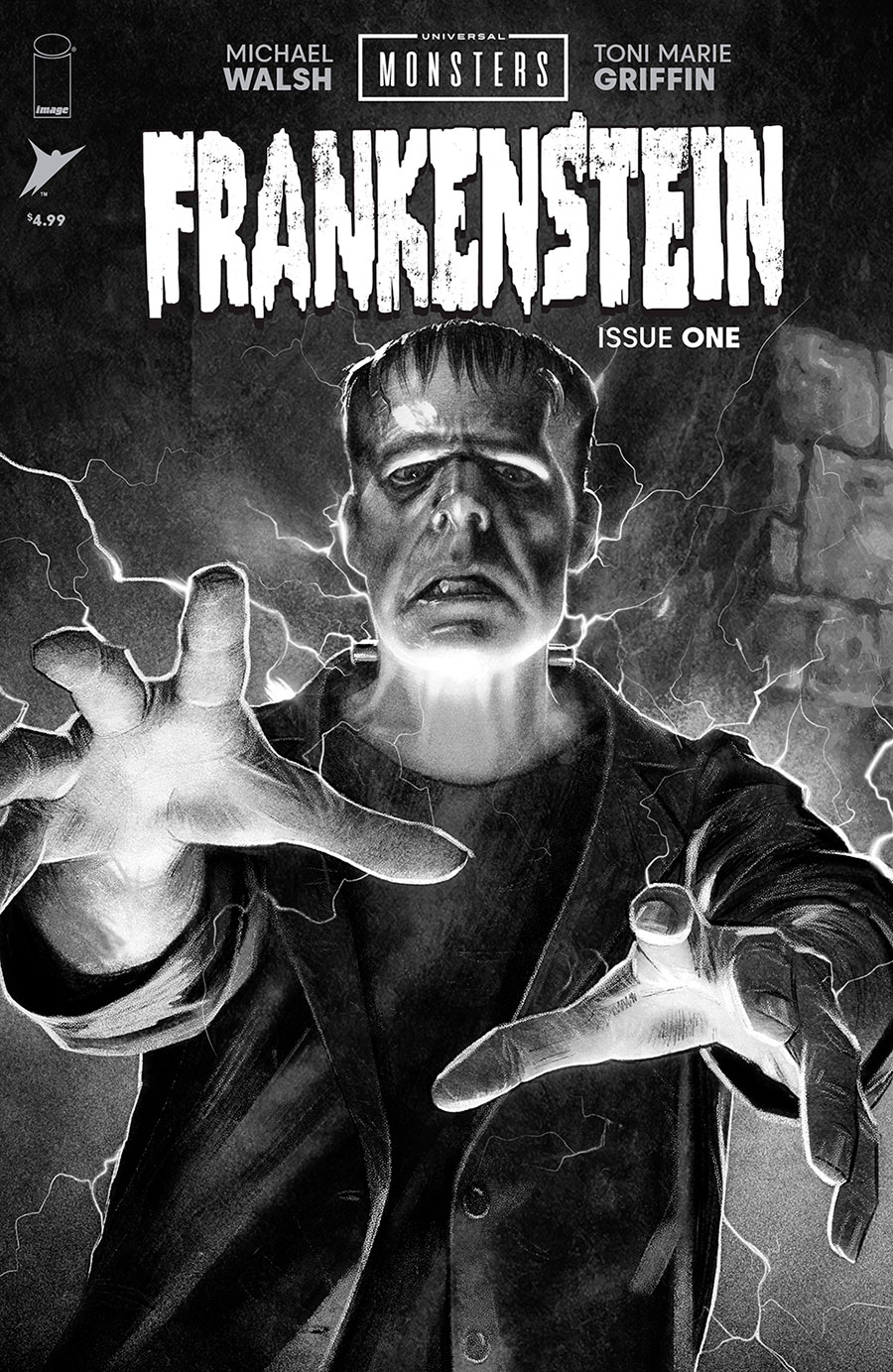 Universal Monsters Frankenstein #1 Cover D Incentive Joshua Middleton Classic Horror Black & White Cover