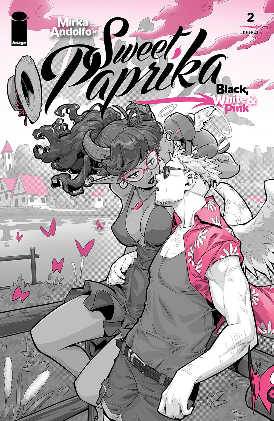 Mirka Andolfos Sweet Paprika Black White & Pink #2 Cover B Variant Xongbros Cover