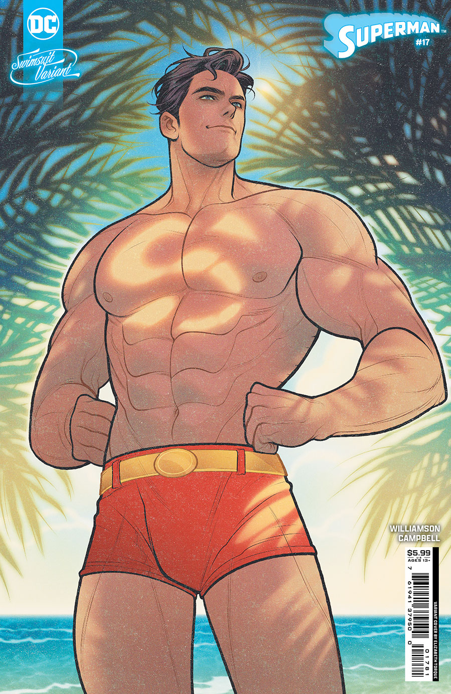 Superman Vol 7 #17 Cover F Variant Elizabeth Torque Swimsuit Card Stock Cover (Absolute Power Tie-In)